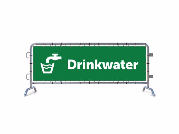 Drinkwater dranghekbanner in 2 kleuren