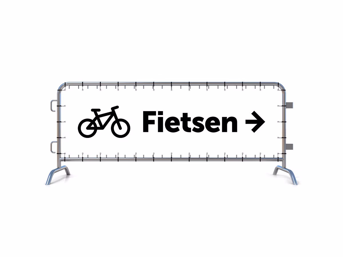 Fietsen rechts dranghekbanner in 9 kleuren