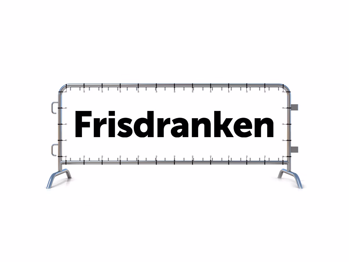 Frisdranken dranghekbanner in 9 kleuren