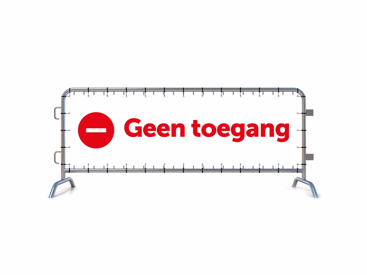 Geen toegang dranghekbanner in 2 kleuren