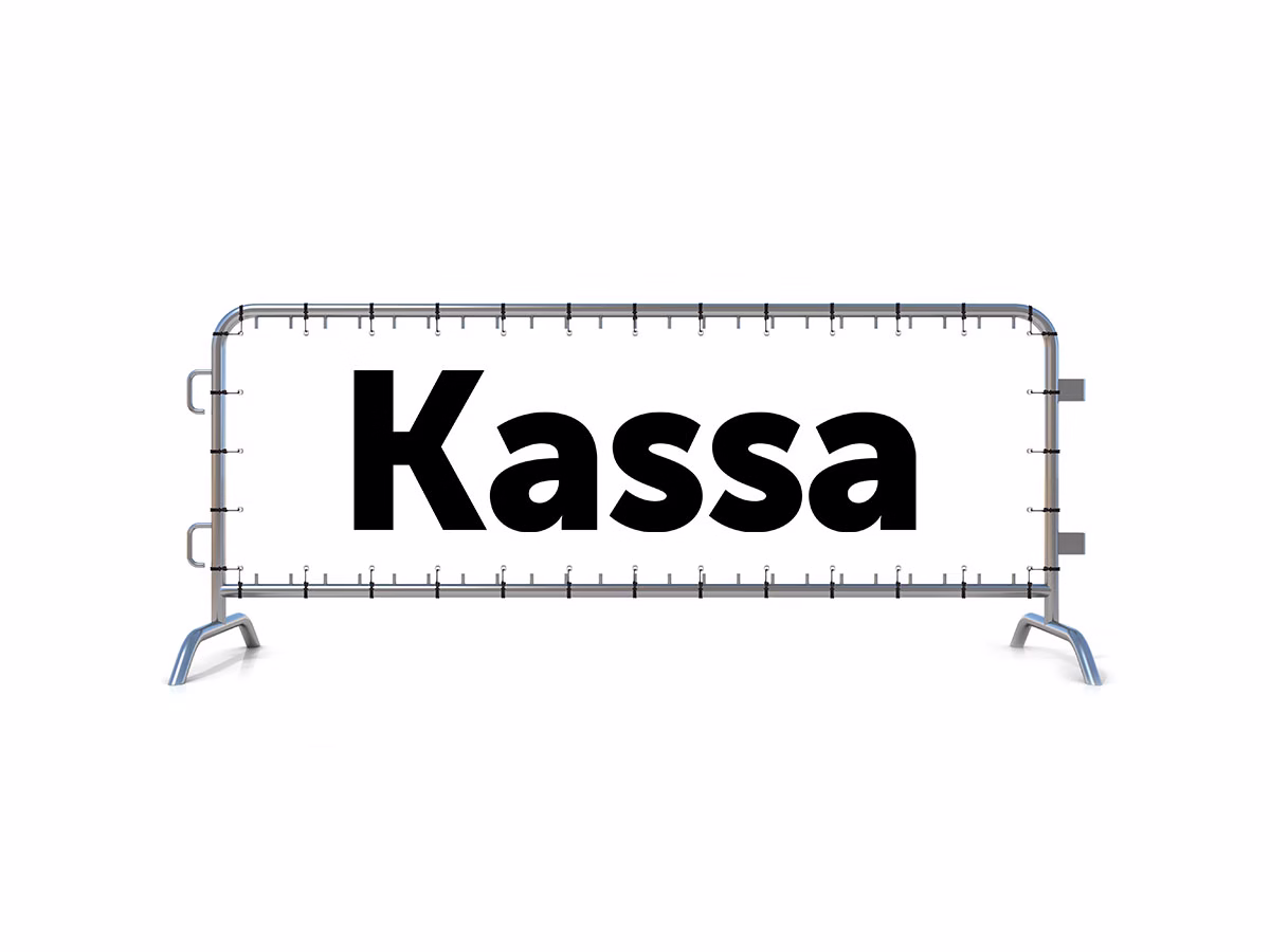 Kassa dranghekbanner in 9 kleuren