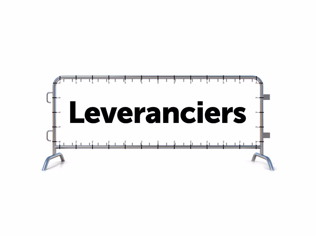 Leveranciers dranghekbanner in 9 kleuren