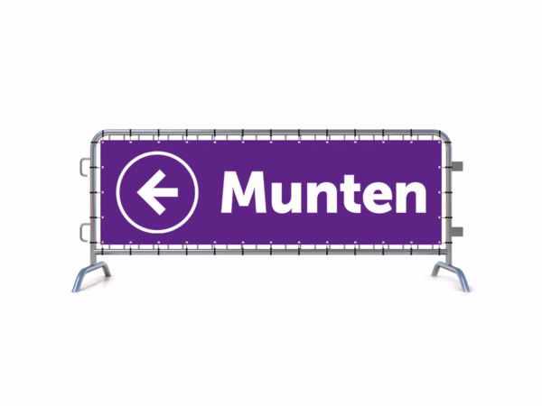 Munten links dranghekbanner in 9 kleuren