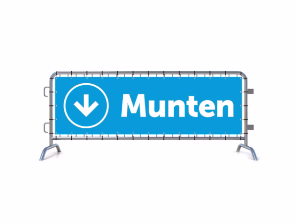 Munten omlaag dranghekbanner in 9 kleuren