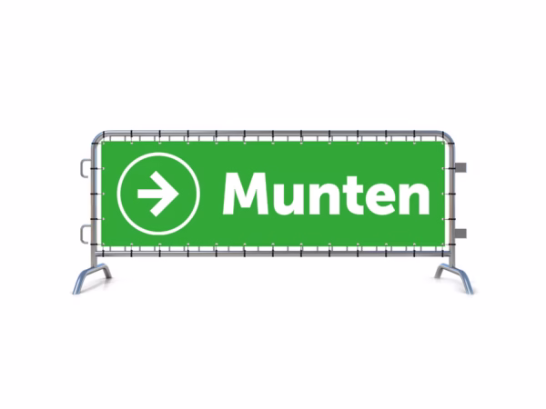 Munten rechts dranghekbanner in 9 kleuren