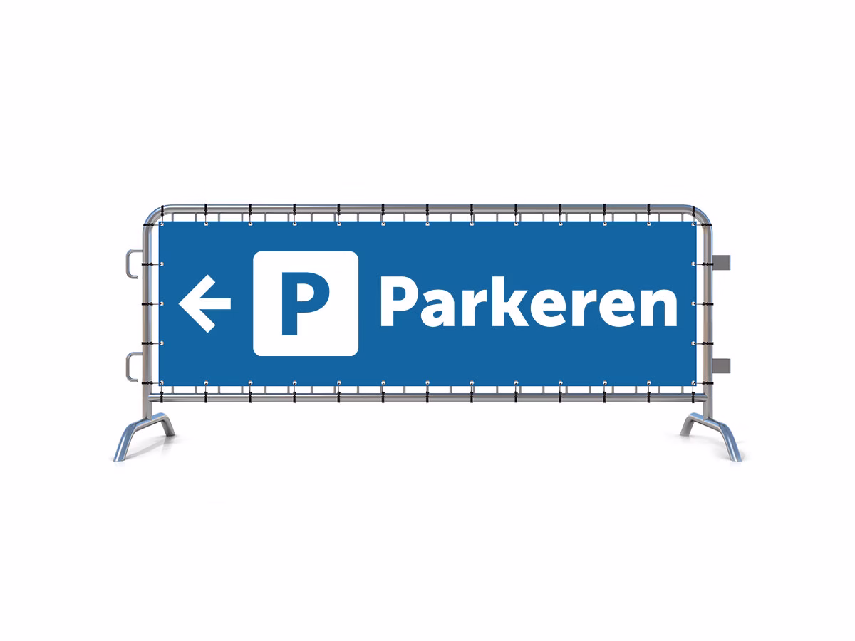 Parkeren links dranghekbanner in 2 kleuren