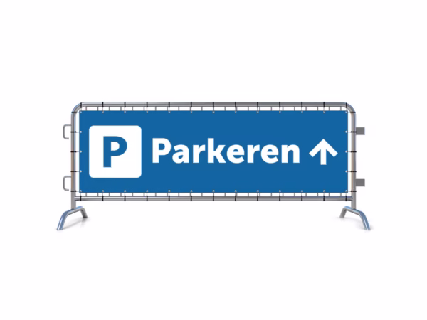 Parkeren omhoog dranghekbanner in 2 kleuren
