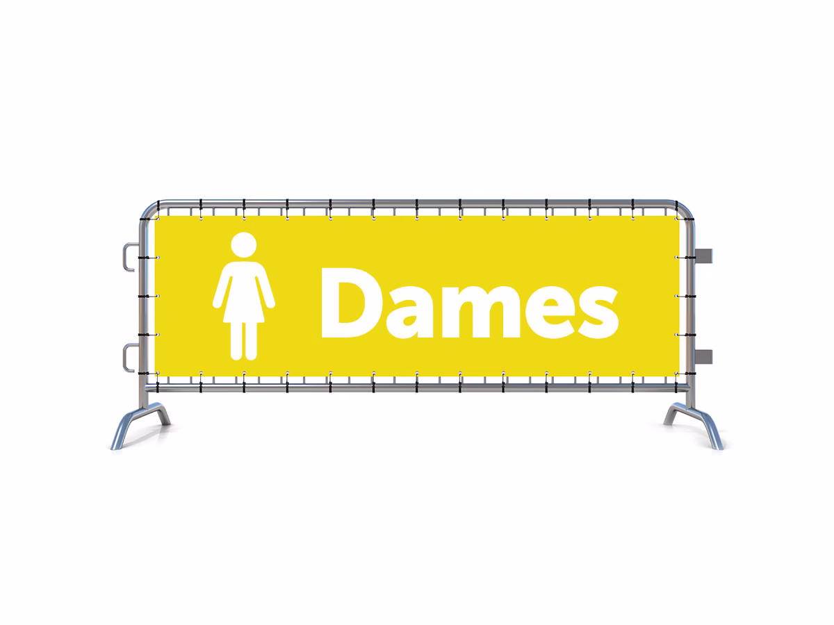 Toilet dames dranghekbanner in 9 kleuren