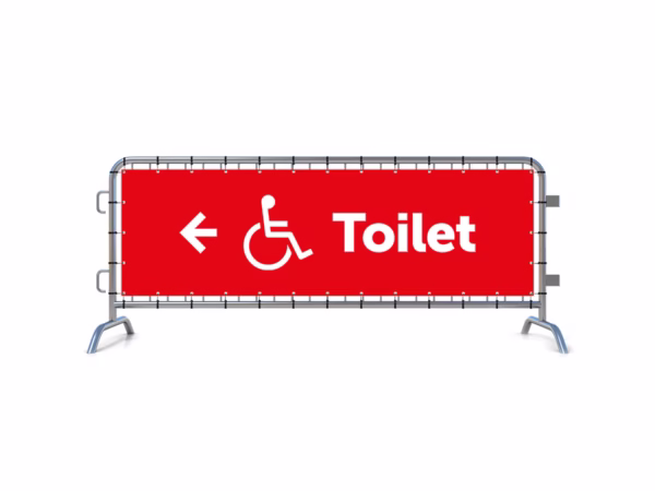 Toiletten mindervalide links dranghekbanner in 9 kleuren