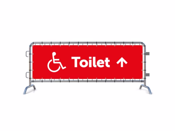 Toiletten mindervalide omhoog dranghekbanner in 9 kleuren