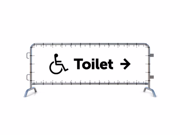 Toiletten mindervalide rechts dranghekbanner in 9 kleuren