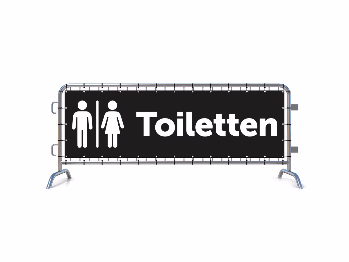 Toiletten dranghekbanner in 9 kleuren