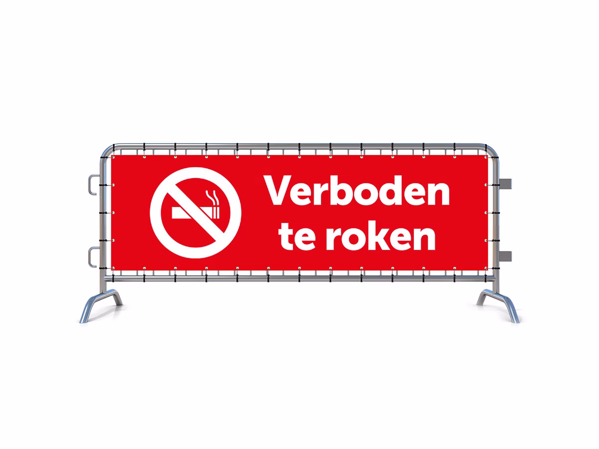 Verboden te roken dranghekbanner in 2 kleuren