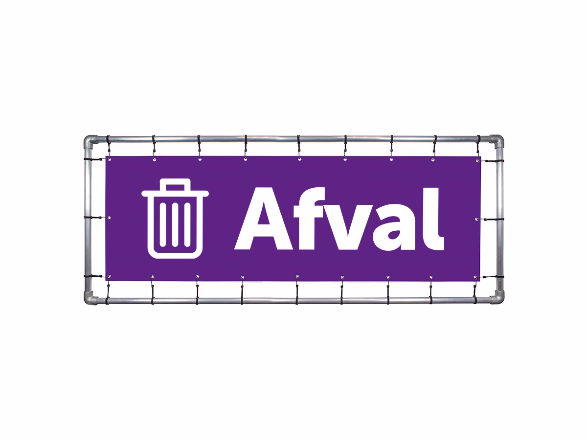 Afval spandoek in 9 kleuren
