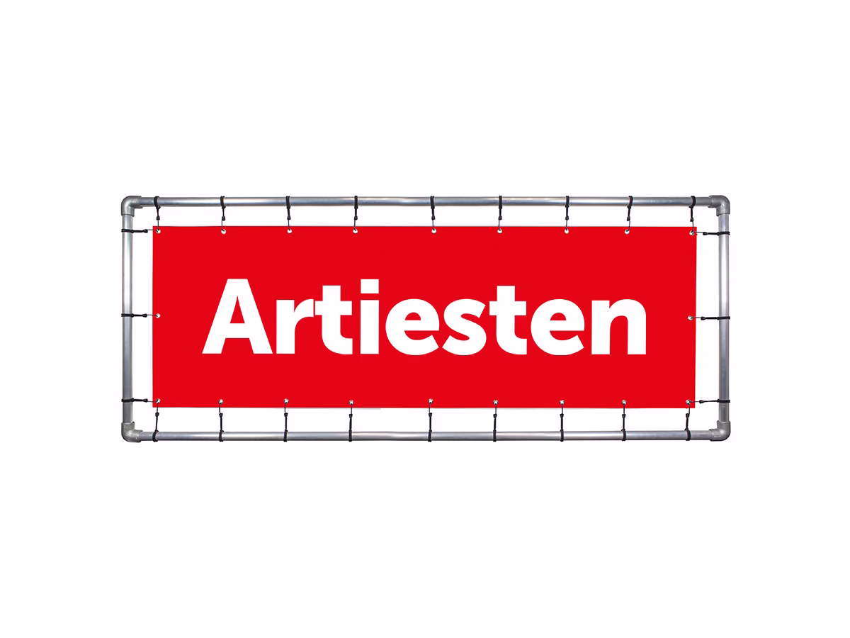 Artiesten spandoek in 9 kleuren