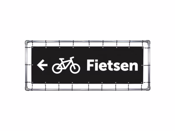 Fietsen links spandoek in 9 kleuren
