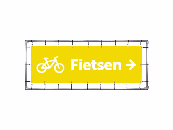 Fietsen rechts spandoek in 9 kleuren