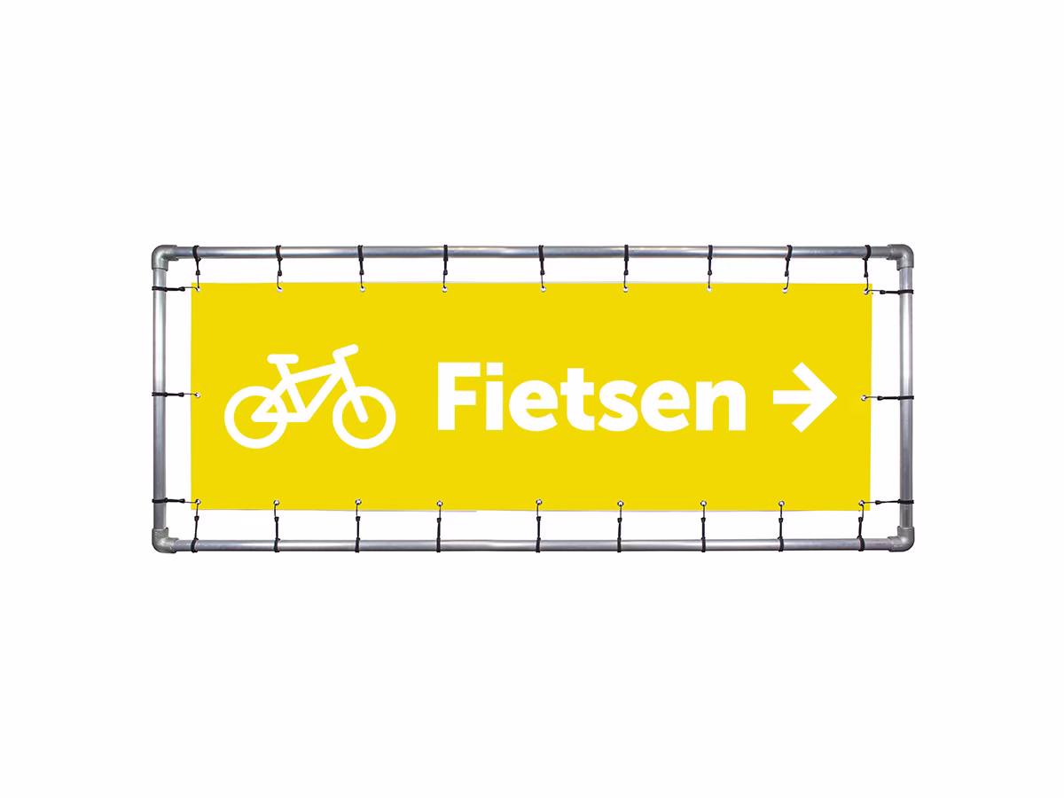 Fietsen rechts spandoek in 9 kleuren