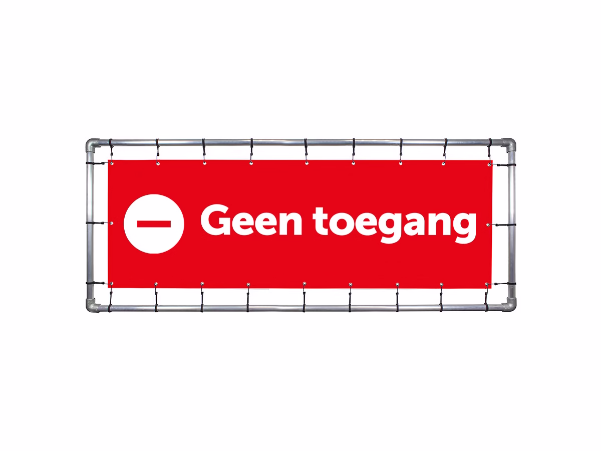 Geen toegang spandoek in 2 kleuren