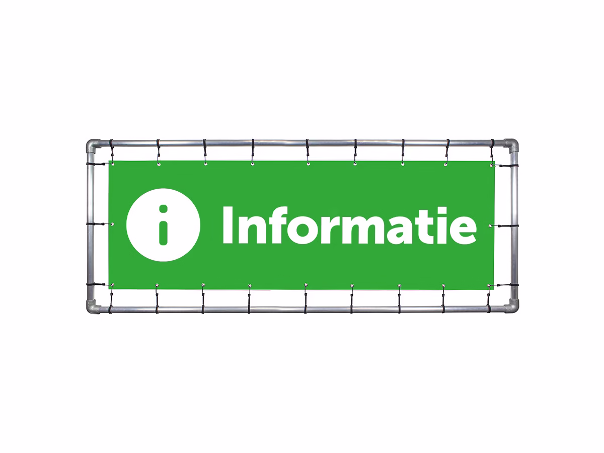 Informatie spandoek in 9 kleuren