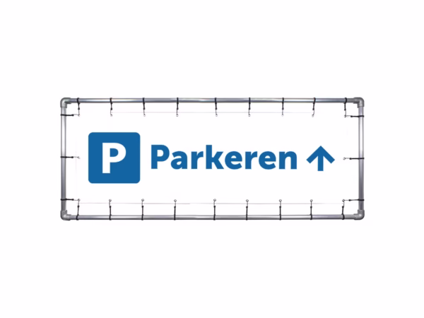 Parkeren omhoog spandoek in 2 kleuren