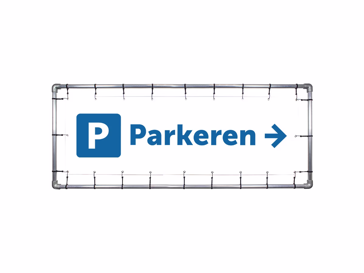 Parkeren rechts spandoek in 2 kleuren