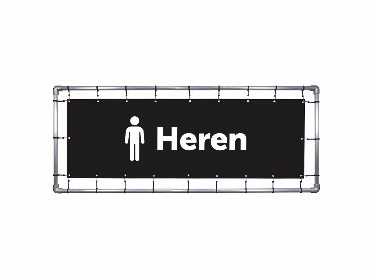 Toilet heren spandoek in 9 kleuren
