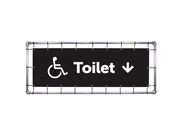 Toiletten mindervalide omlaag spandoek in 9 kleuren