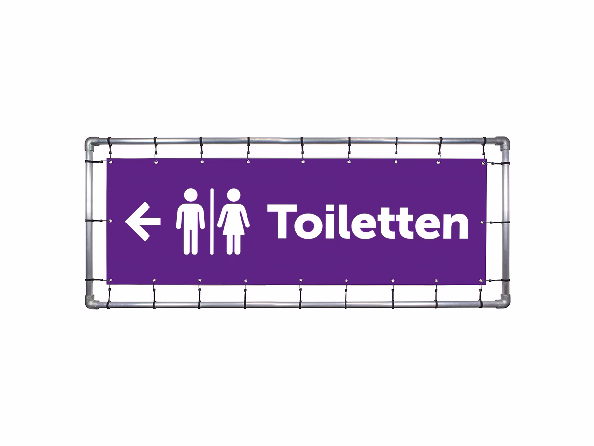 Toiletten links spandoek in 9 kleuren
