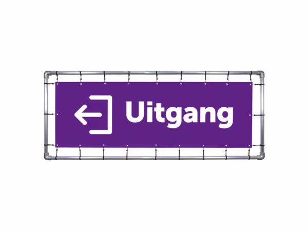 Uitgang spandoek in 9 kleuren