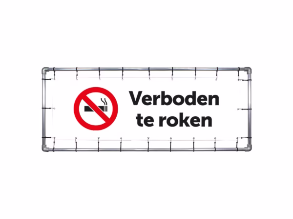 Verboden te roken spandoek in 2 kleuren