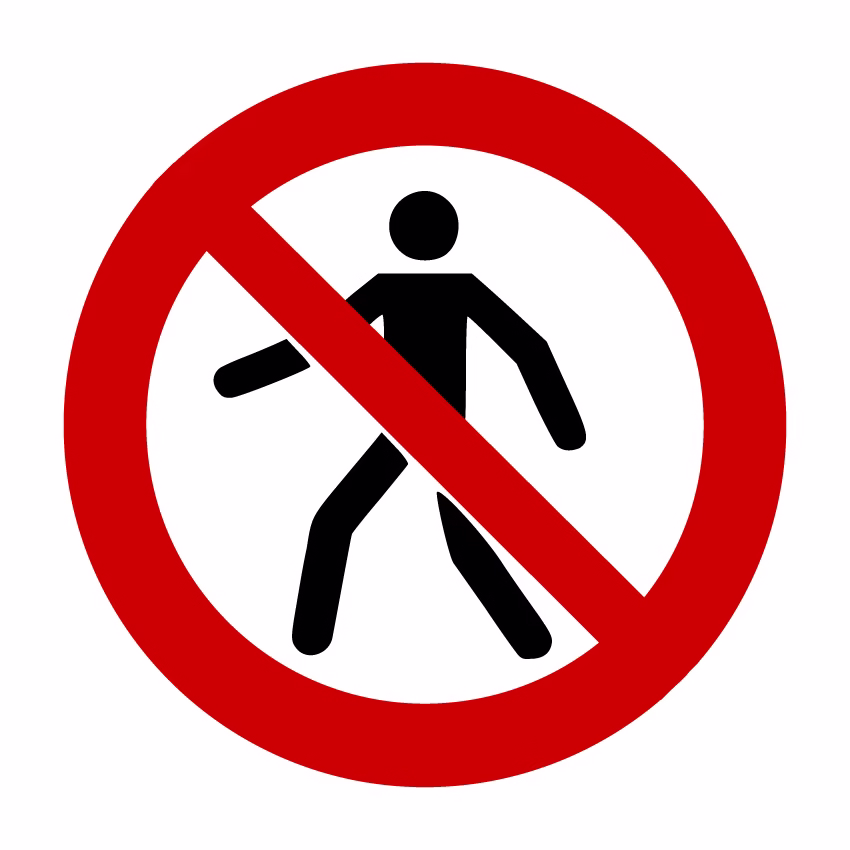 Verbodsborden - Verboden voor voetgangers (P004)