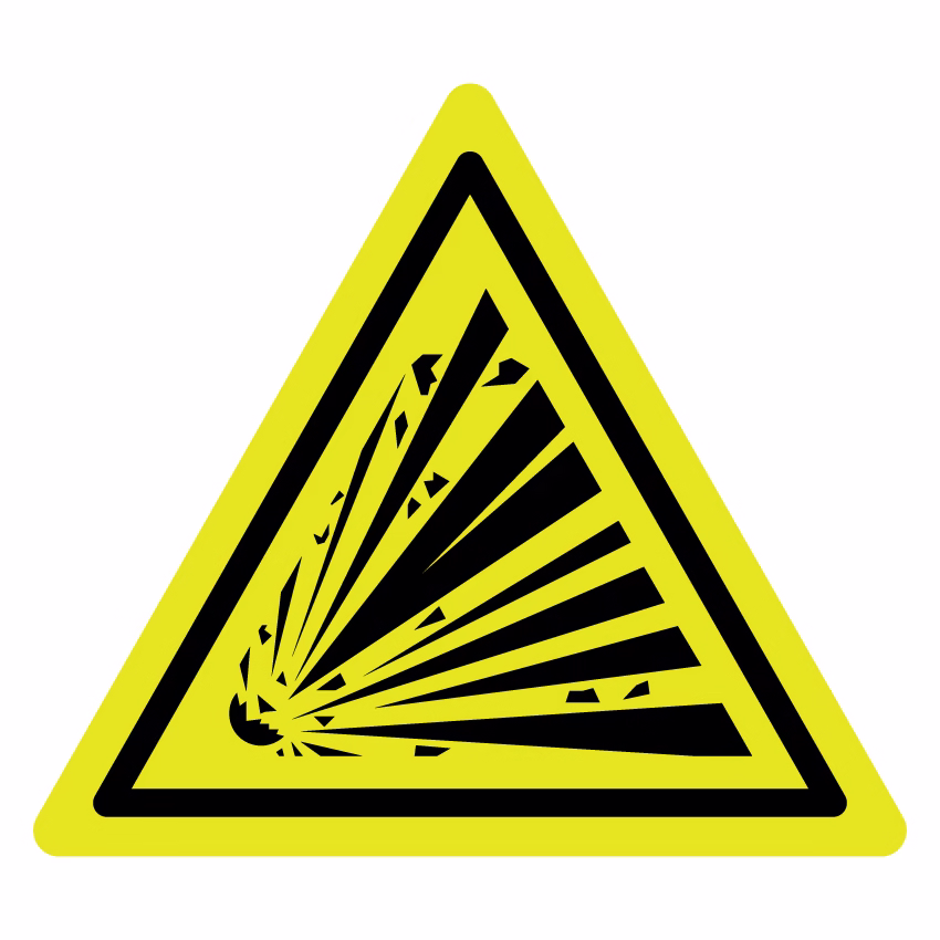 Waarschuwingsbord - Gevaar voor explosieve stoffen (W002)