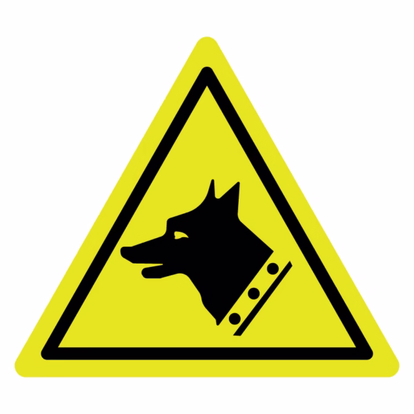 Waarschuwingsbord - Gevaar voor waakhond (W013)
