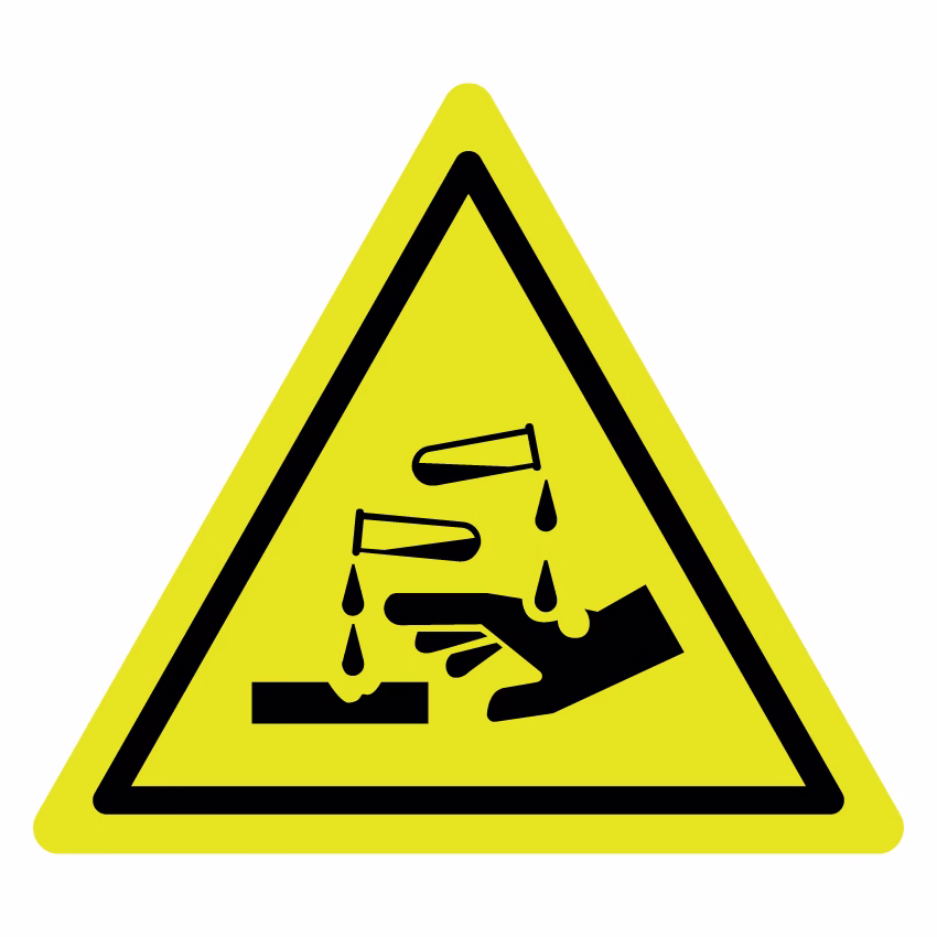 Waarschuwingsbord - Gevaar voor bijtende stoffen (W023)