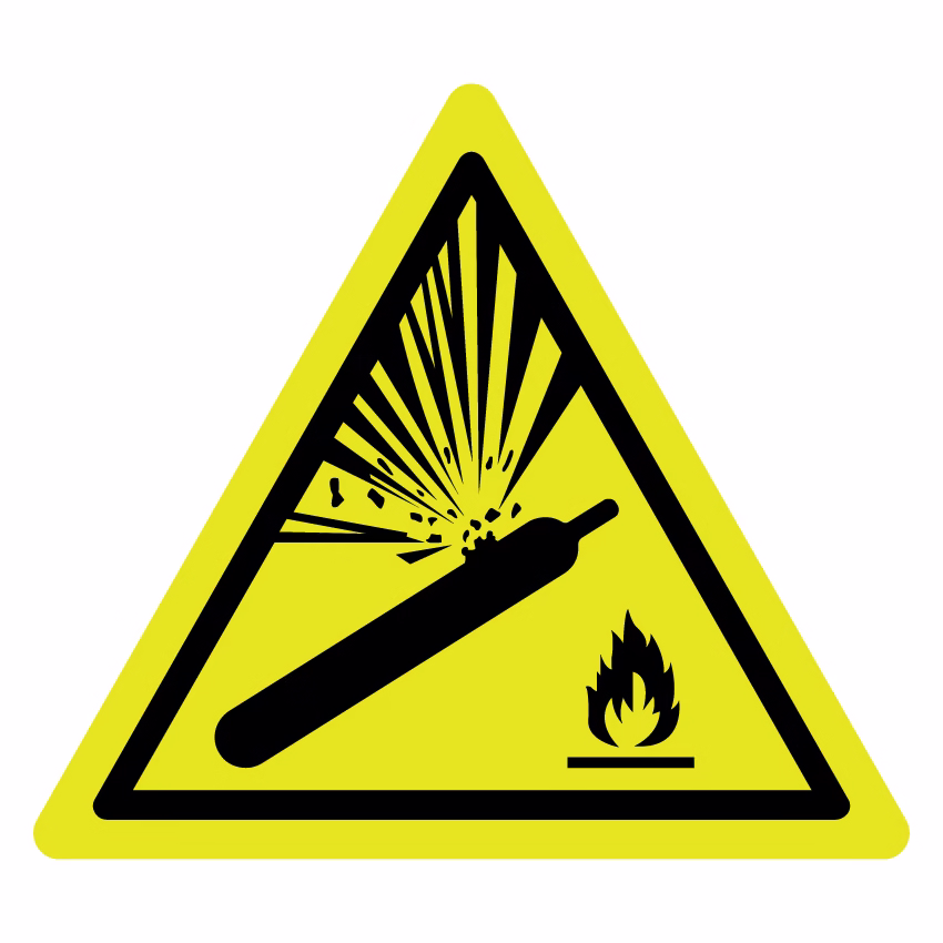 Waarschuwingsbord - Gevaar voor gascilinder onder druk (W029)