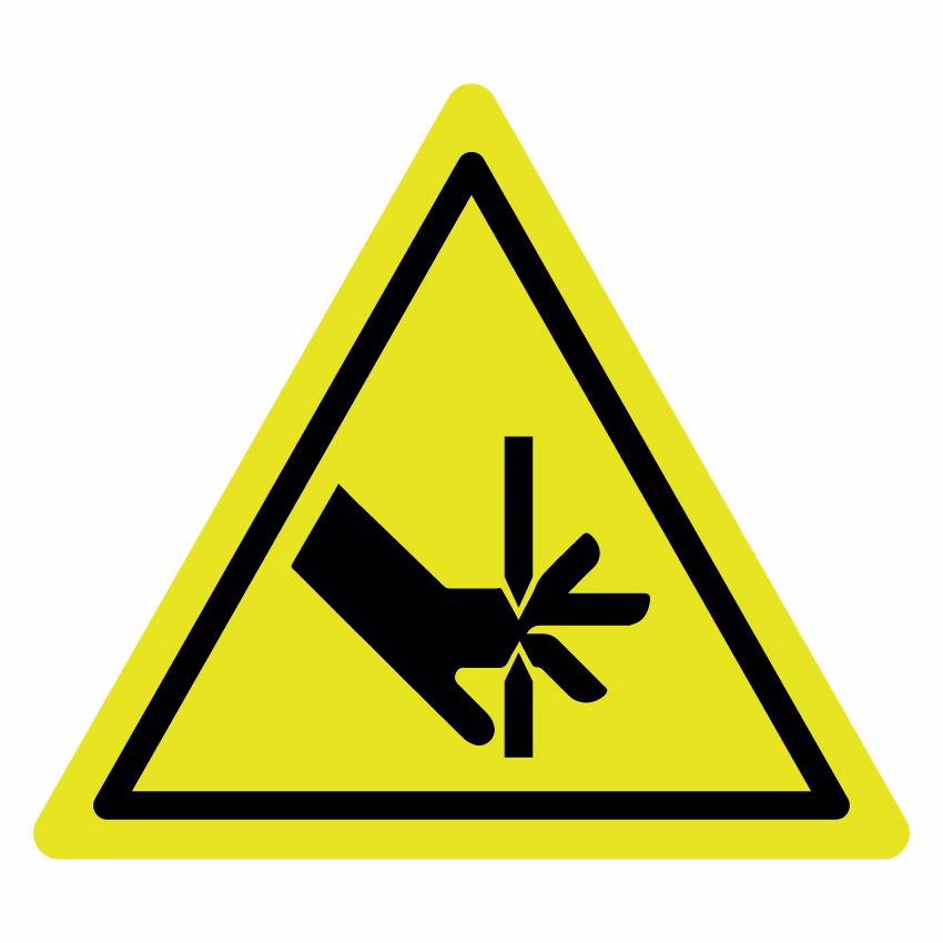 Waarschuwingsbord - Gevaar voor beklemming in persbank (W030)